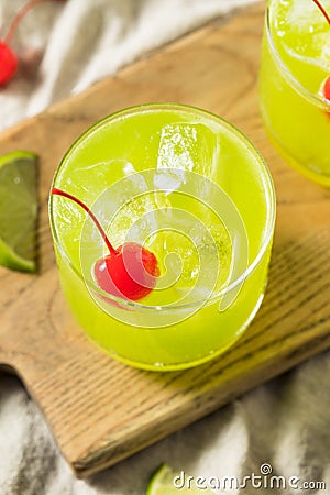 Homemade Green Melon Midori Sour Stock Photo