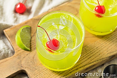 Homemade Green Melon Midori Sour Stock Photo