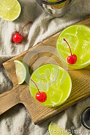 Homemade Green Melon Midori Sour Stock Photo