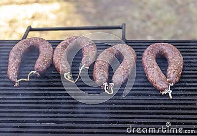 Homemade grilled sausage Stock Photo