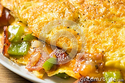 Homemade Ham and Pepper Denver Omelette Stock Photo