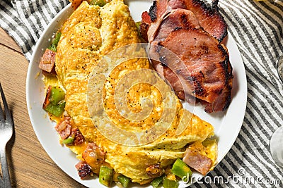 Homemade Ham and Pepper Denver Omelette Stock Photo