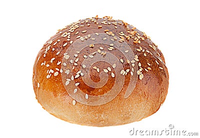 Homemade hamburger bun with sesame seeds Stock Photo