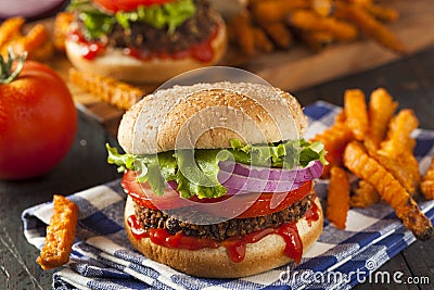 Homemade Healthy Vegetarian Quinoa Burger Stock Photo