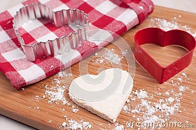 Homemade heart cookie with cutter Stock Photo