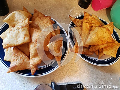 Homemade hot and fresh sopapillas Stock Photo