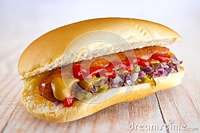 Homemade hotdog Stock Photo