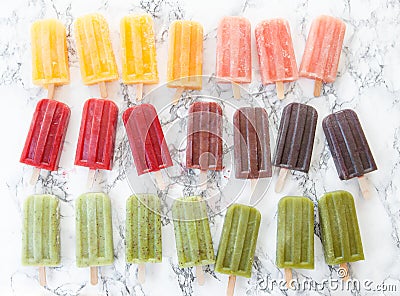 Homemade ice cream popsicles Stock Photo