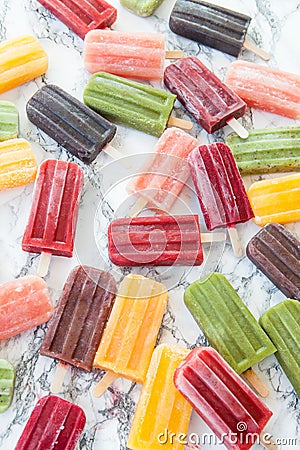 Homemade ice cream popsicles Stock Photo