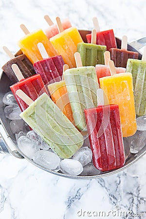 Homemade ice cream popsicles Stock Photo