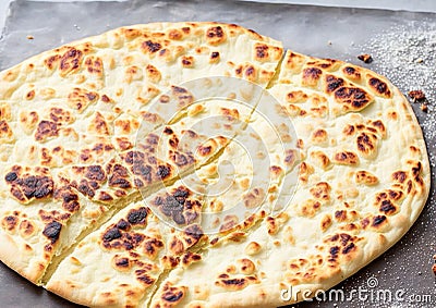 Homemade Indian Naan Flatbread Stock Photo