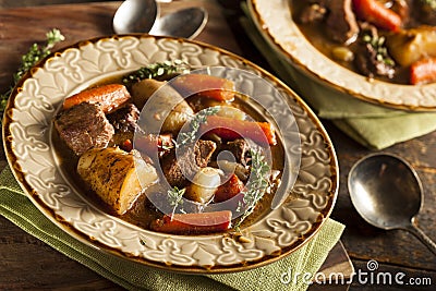 Homemade Irish Beef Stew Stock Photo