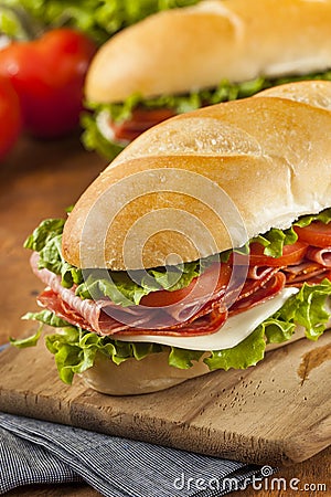 Homemade Italian Sub Sandwich Stock Photo