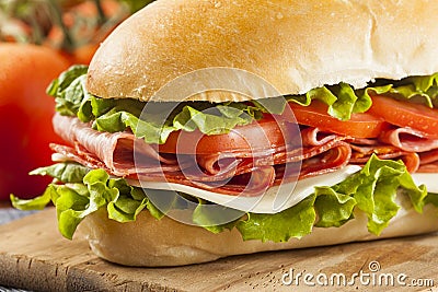 Homemade Italian Sub Sandwich Stock Photo