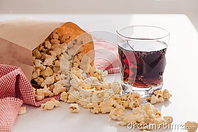 Homemade Kettle Corn Popcorn in a Bag Stock Photo