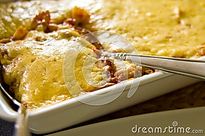 Homemade lasagna food photo making process Stock Photo