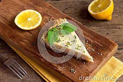 Homemade lemon cheesecake Stock Photo