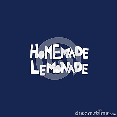 Homemade lemonade hand drawn flat vector lettering Vector Illustration