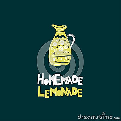 Homemade lemonade hand drawn lettering, natural drinks Stock Photo