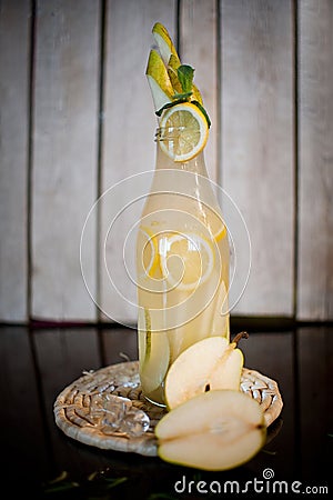 Homemade lemonade with pear lemon Stock Photo