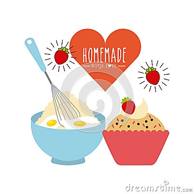 Homemade with love design Vector Illustration