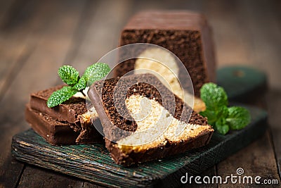 Homemade marble pound cake Stock Photo