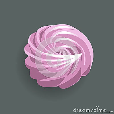 Homemade Marshmallow, pink sweet zephyr, vector illustration Cartoon Illustration