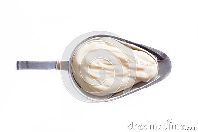 Homemade mayonnaise in a gravy boat Stock Photo