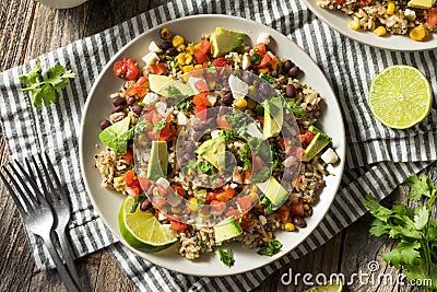 Homemade Mexican Baja Rice Bowl Stock Photo