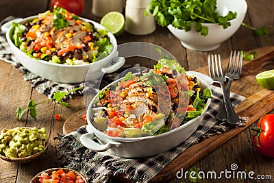 Homemade Mexican Chicken Burrito Bowl Stock Photo