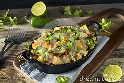 Homemade Mexican Tater Tot Nachos Tachos Stock Photo