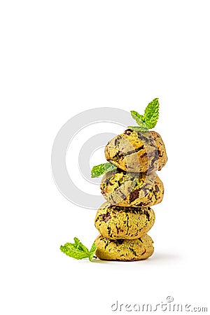 Homemade mint and chocolate cookies Stock Photo