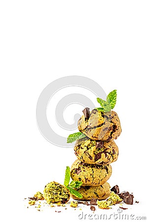 Homemade mint and chocolate cookies Stock Photo