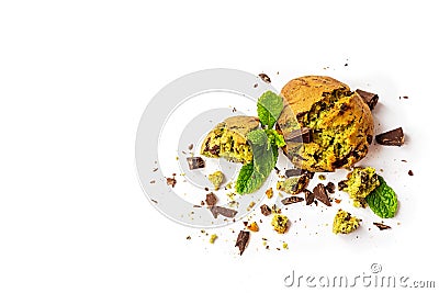 Homemade mint and chocolate cookies Stock Photo