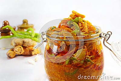 Homemade Mixed Indian Pickle Stock Photo