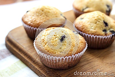 Homemade muffins with blueberries Stock Photo