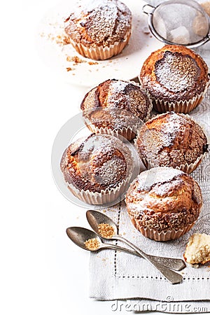 Homemade muffins over white Stock Photo