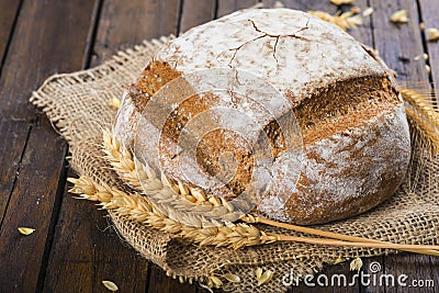 Homemade multigrain sourdough bread Stock Photo