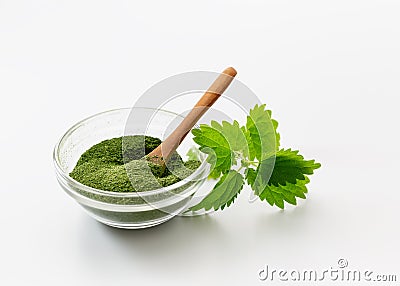 Homemade nettle leaf powder Stock Photo