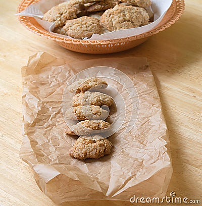 Homemade oatmeal cookies Stock Photo