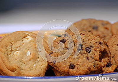 Homemade Oatmeal Raisi Cookies Stock Photo