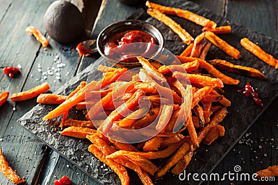 Homemade Orange Sweet Potato Fries Stock Photo