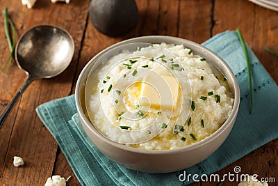 Homemade Organic Mashed Cauliflower Stock Photo