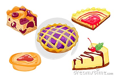 Homemade organic pie dessert vector illustration. Vector Illustration