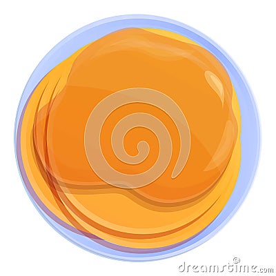 Homemade pancake icon, cartoon style Vector Illustration