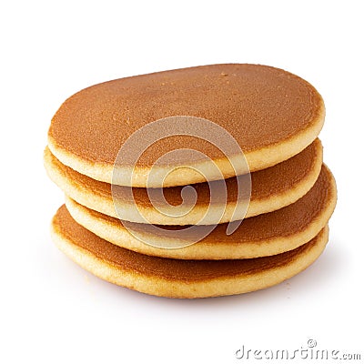 Homemade pancakes isolated on a white background Stock Photo