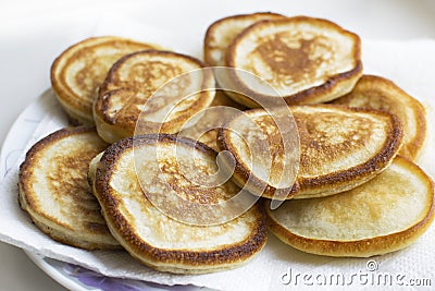 homemade pancakes on a plate Stock Photo