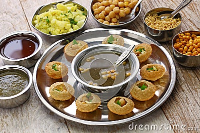 Homemade pani puri, golgappa Stock Photo