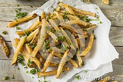 Homemade Parmesan Truffle French Fries Stock Photo