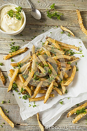 Homemade Parmesan Truffle French Fries Stock Photo